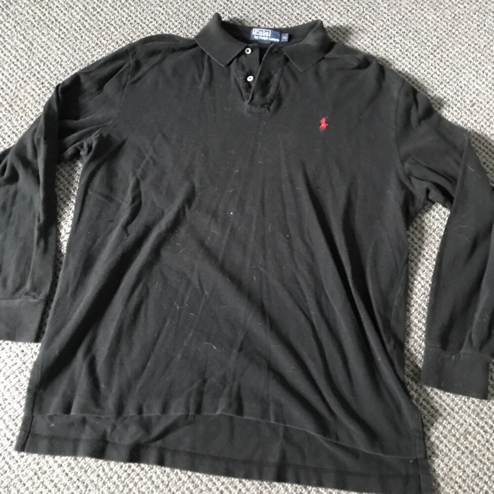 Polo By Ralph Lauren‎ Long Sleeve Black Pullover Polo Shirt